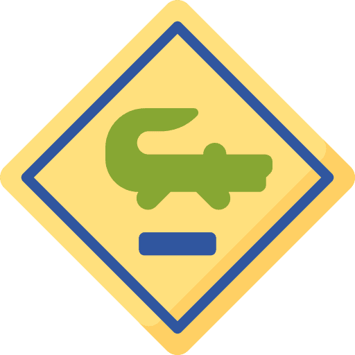 Crocodile danger crocodile warning icon