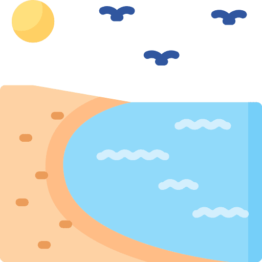 Beach ocean summer nature icon