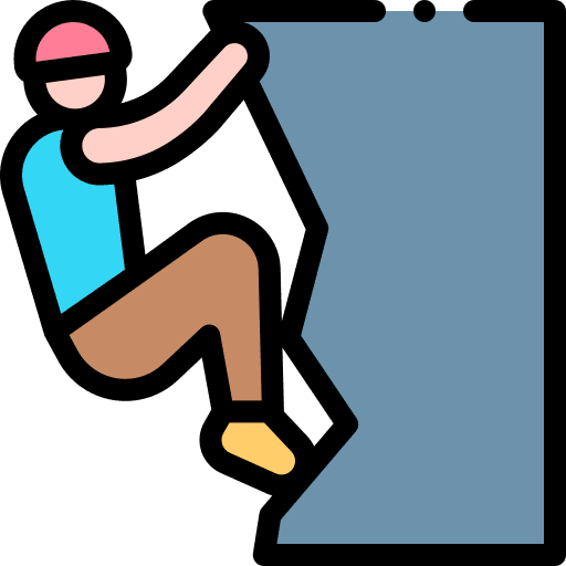 Climbing people rock sports icon