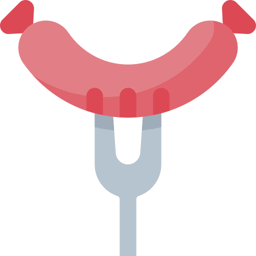 Sausage food and restaurant fork barbecue icon