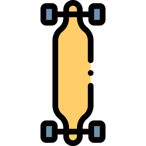 Longboard deck skate wheel icon Longboard deck skate wheel icon