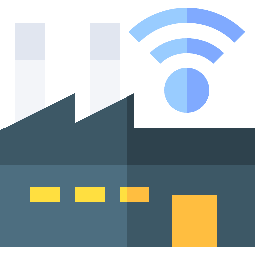 Smart factory industrial power plant industry icon