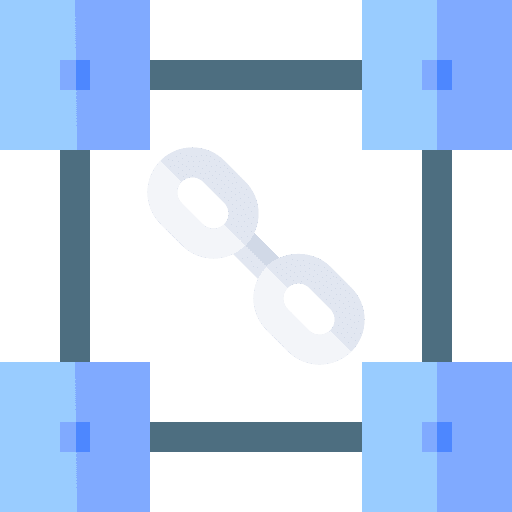 Blockchain cube business and finance chain icon Blockchain cube business and finance chain icon
