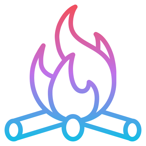 Campfire firewood bonfire camping icon