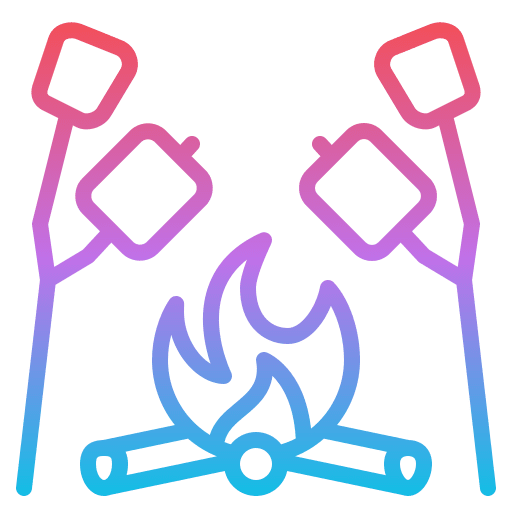 Toasting food and restaurant camping fire icon Toasting food and restaurant camping fire icon