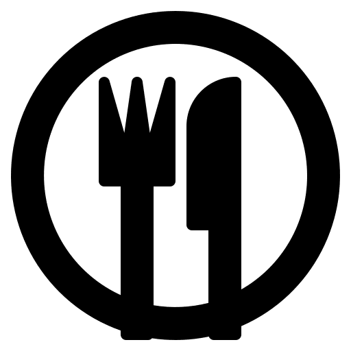 Dish fork dinner plate icon