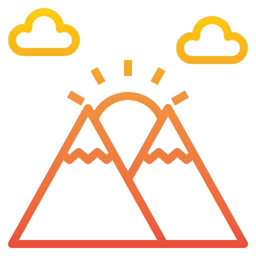 Mountain nature mountain sun icon