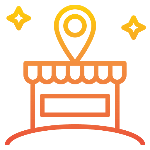 Shop building commerce maps and location icon