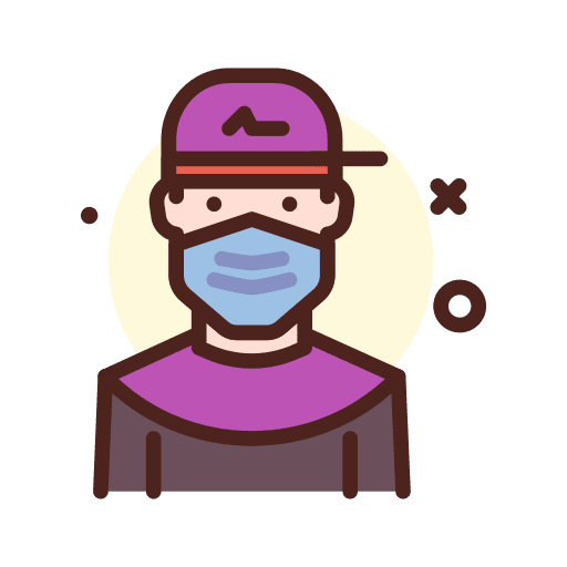 Boy virus mask healthcare icon