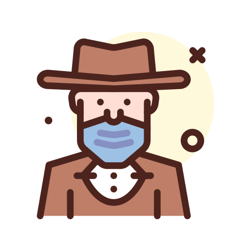 Cowboy cowboy medical mask protection icon