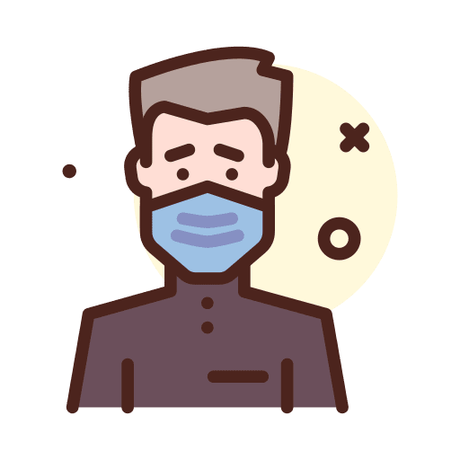 Man protection healthcare mask icon