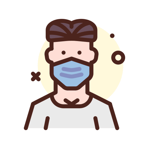 Man protection man medical mask icon