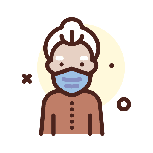 Old woman healthcare medical mask icon