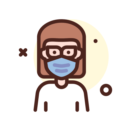 Woman medical mask virus woman icon