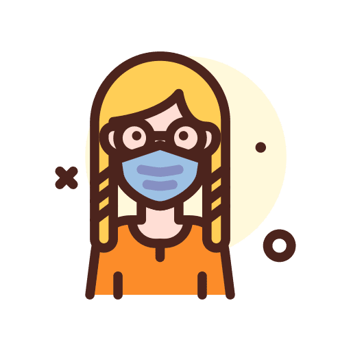 Woman virus medical mask healthcare icon