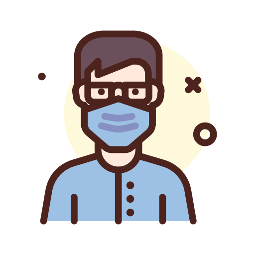 Man glasses protection face mask icon