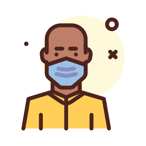Man medical medical mask bald icon