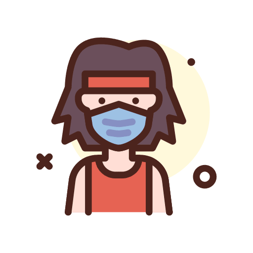 Woman face mask sport people icon