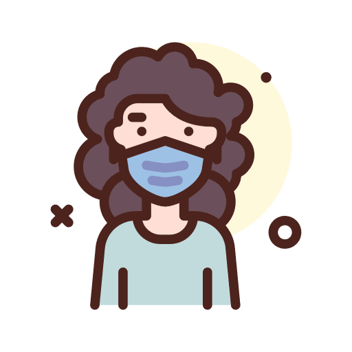 Woman face mask virus medical mask icon