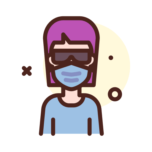 Woman healthcare virus protection icon