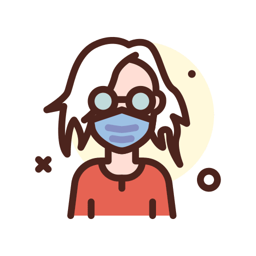 Woman mask healthcare glasses icon