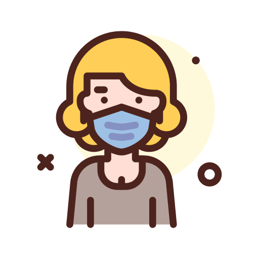 Woman people virus face mask icon