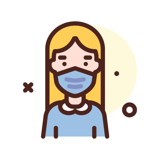 Woman protection virus medical mask icon
