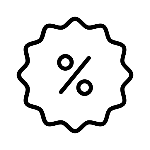 Discount percentage sales sticker icon