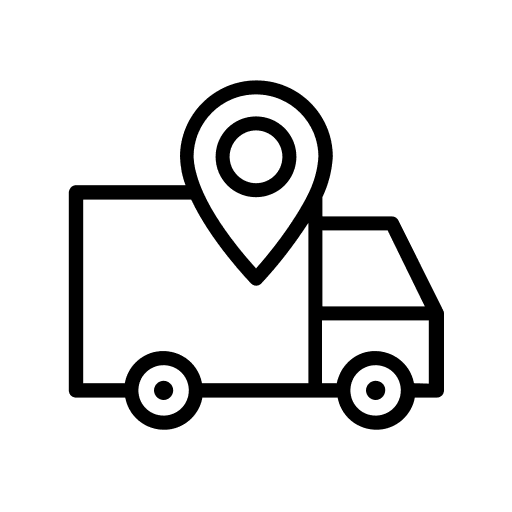 Tracking shipment delivery truck map location icon Tracking shipment delivery truck map location icon
