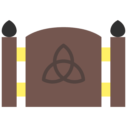 Gate wooden castle furniture and household icon Gate wooden castle furniture and household icon
