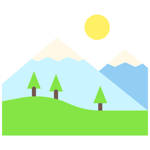 Highland nature mountain landscape icon Highland nature mountain landscape icon
