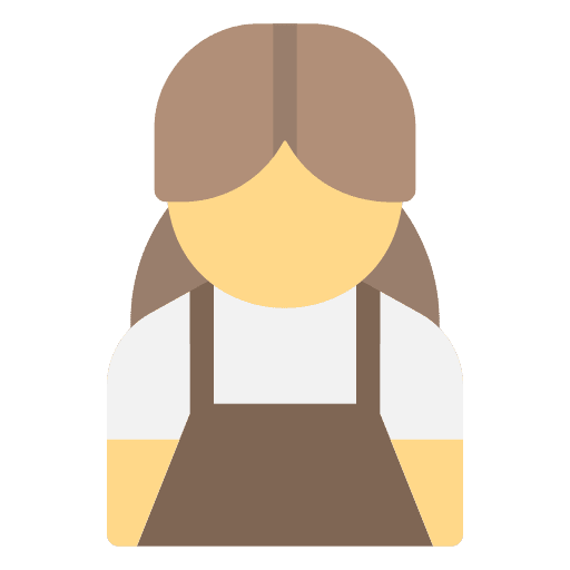 Barista coffee shop girl caucasian icon