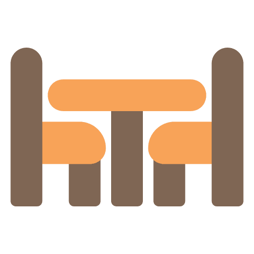 Dinner table furniture and household restaurant furniture icon