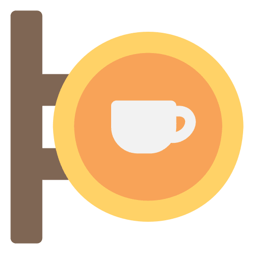 Signboard sign cafe signaling icon