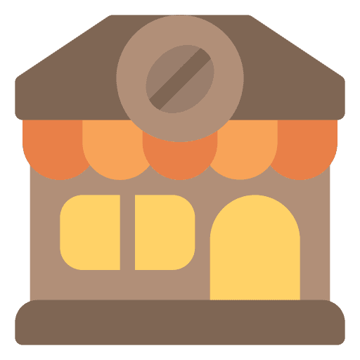 Cafe store building cafeteria icon
