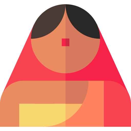 Hindu user female traditional dress icon