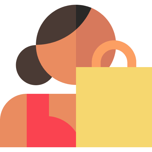 Shopping avatar dark hair user icon Shopping avatar dark hair user icon