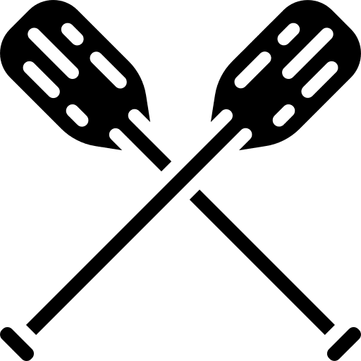 Oars sports and competition sailing water icon