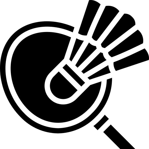 Badminton racket hit net icon Badminton racket hit net icon