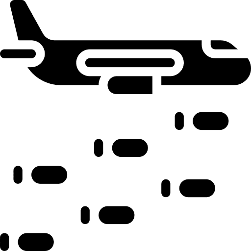 Bomber bombs plane war icon