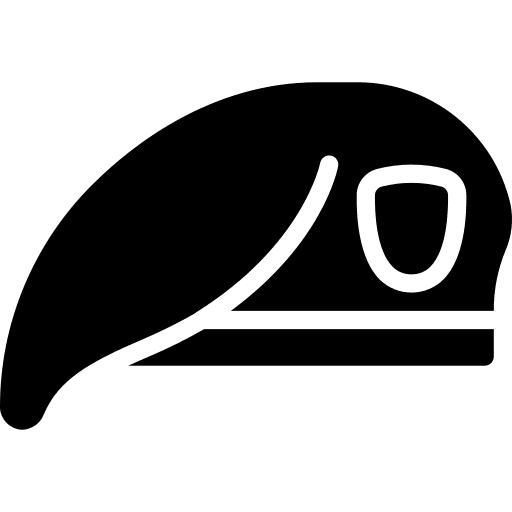 Beret hat security clothing icon