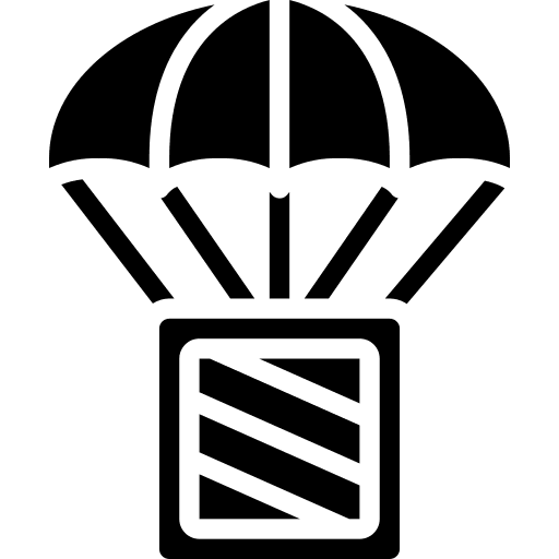 Box parachute box shipment icon