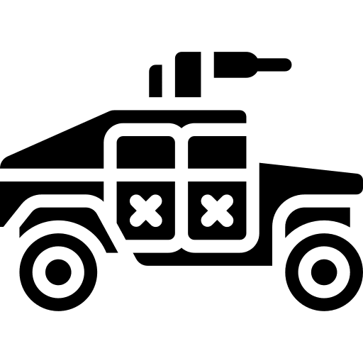 Jeep military transport security icon