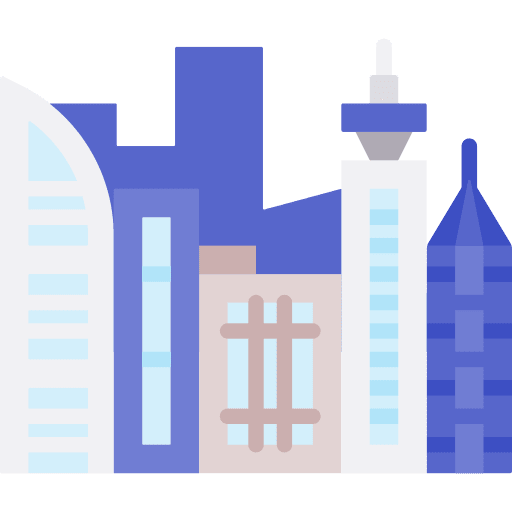 Skyline skyscrapers urban town icon