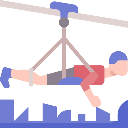Zipline mountain adventure zipline icon