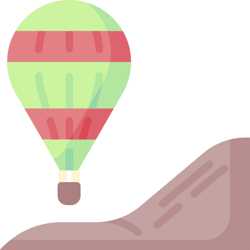 Hot air balloon travel desert trip icon Hot air balloon travel desert trip icon