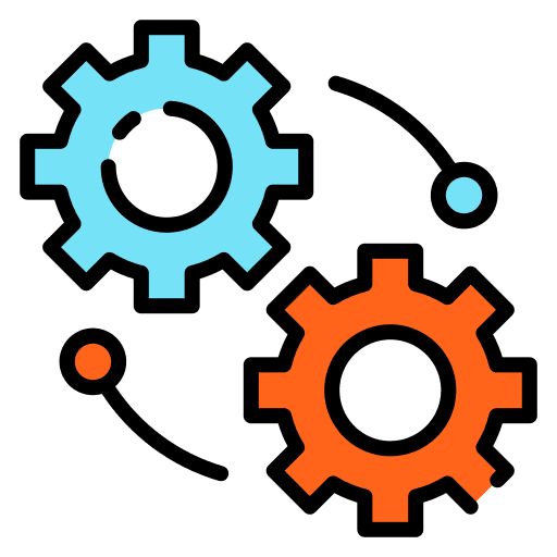 Integration cogwheel efficiency clock icon