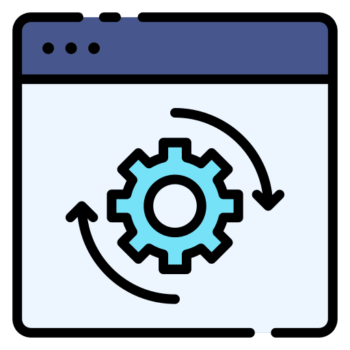Development rule computer maintenance icon Development rule computer maintenance icon