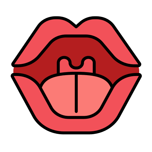 Tongue teeth health anatomy icon Tongue teeth health anatomy icon