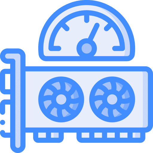 Gpu technology fan graphics card icon